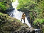 Toby at the first waterfall
