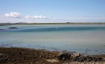 Shallow sea by the causeway