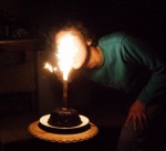 Rosa's birthday cake eats her face
