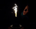 Attemting to blow out a firework