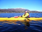 Danny in his banana (kayak Ealasaid, to be precise)