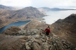 Scrambling up the ridge