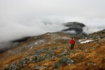 A rare gap in the cloud on the ascent of Ladhar Bheinn