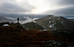Kerrie and Will admire Sgurr Coire Coinneachain