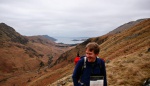 Peter ascending an t-Uiriollach en route to Meall Buidhe