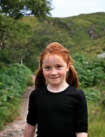 Isobel on the path to Ardban