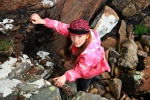 Scrambling on coastal rocks