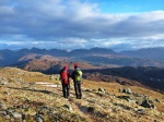 Lottie and Austin admire the east view, towards Sgurr Domhnaill