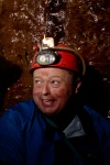 Hugh doing his gnome impression