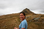 Ellen, happy to reach the ridge
