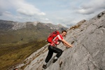 Alex on the north-west slabs of Sgùrr Dubh