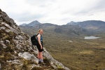 Jess, with Beinn Liath Mhor and Sgurr Ruadh beyond