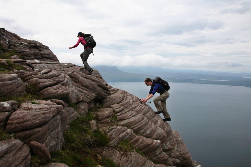 20140802-094020a.jpg - Scrambling on the sandstone