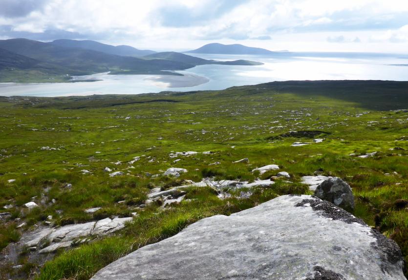 20150731-160154.jpg - Luskentyre bay and Taransay from the slopes of Beinn Dhubh