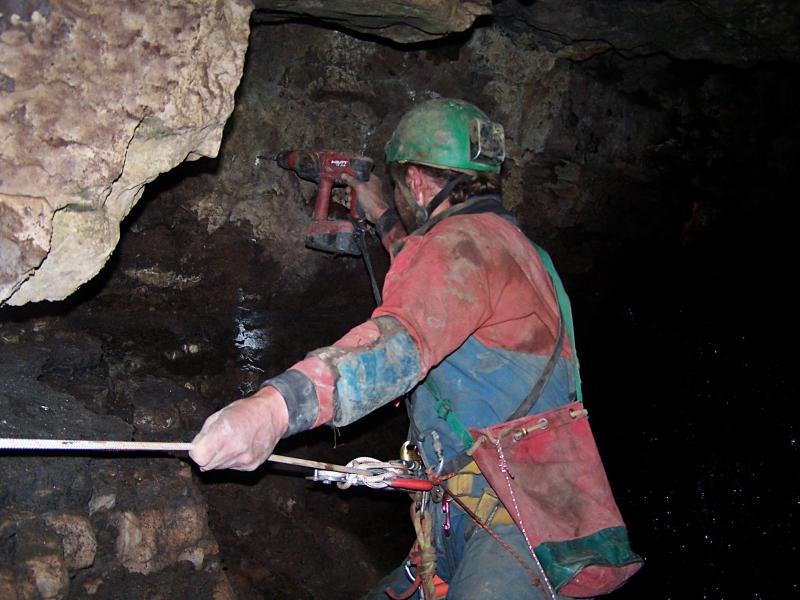 20170211-120538.jpg - Drilling the first intermediate anchor