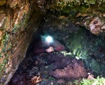 Toby, underground at last
