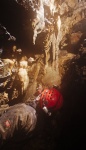 Morris admires flowstone in Terminus Chamber