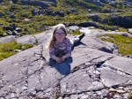 Hannah on a glaciated slab