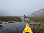 Crossing the tidal beach into Crowlin Harbour
